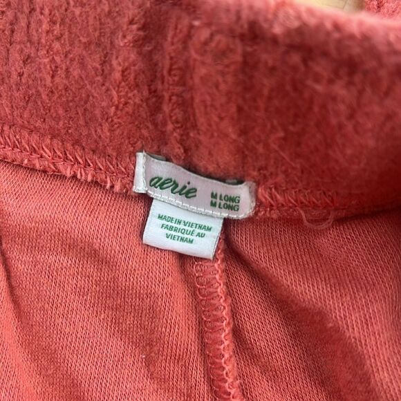 AERIE Coral Cozy Drawstring Sweatpants Medium Long - Picture 2 of 5